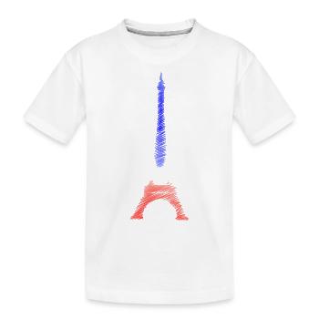 Tour Eiffel Bleu Blanc Rouge Tricolore Paris - T-shirt bio Premium Enfant - blanc - Devant