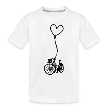 Vélo avec le cœur sur la corde - T-shirt bio Premium Enfant - blanc - Devant