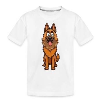 Intense Expression of a Belgian Tervuren - Kids' Premium Organic T-Shirt - white - Front