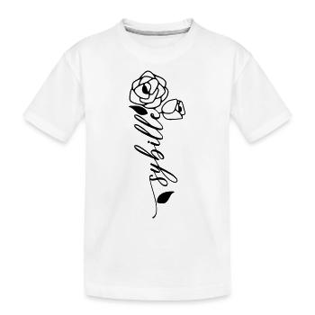 Sybille Name Vorname Namensblume - Kinder Premium Bio T-Shirt - Weiß - Vorne