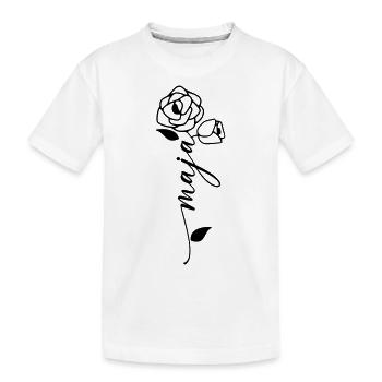 Maja Name Vorname Namensblume - Kinder Premium Bio T-Shirt - Weiß - Vorne