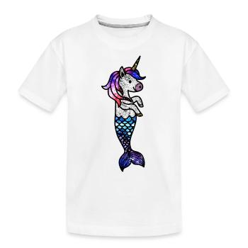 Cosmic Sea Unicorn - Kids' Premium Organic T-Shirt - white - Front