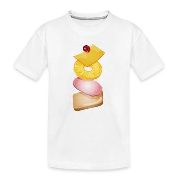 Ananas,fromage,jambon et pain grillé -Toast Hawaii - T-shirt bio Premium Enfant - blanc - Devant
