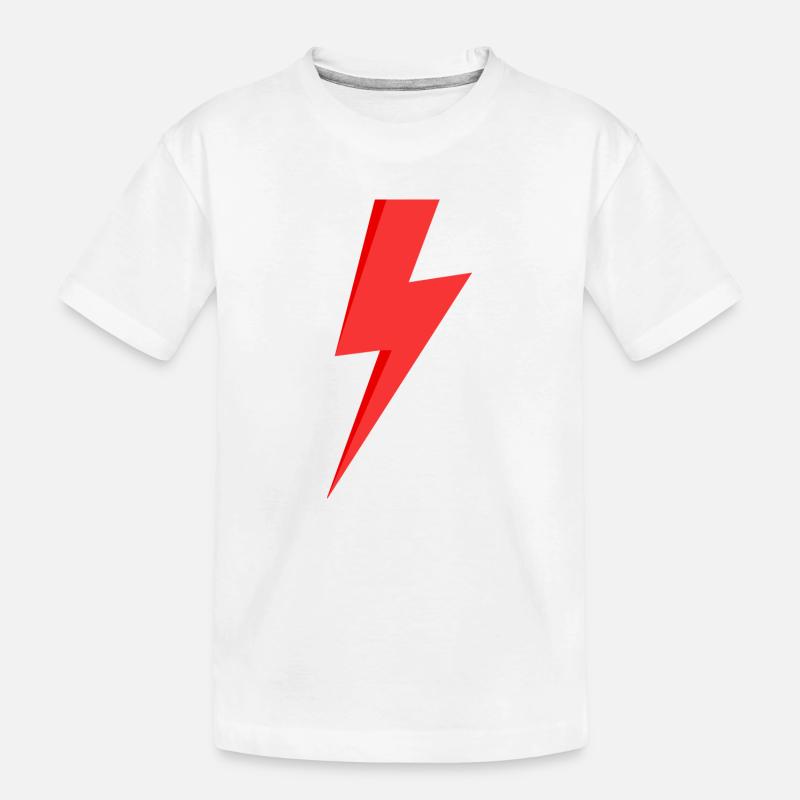Roter Blitz - Kinder Premium Bio T-Shirt - Weiß