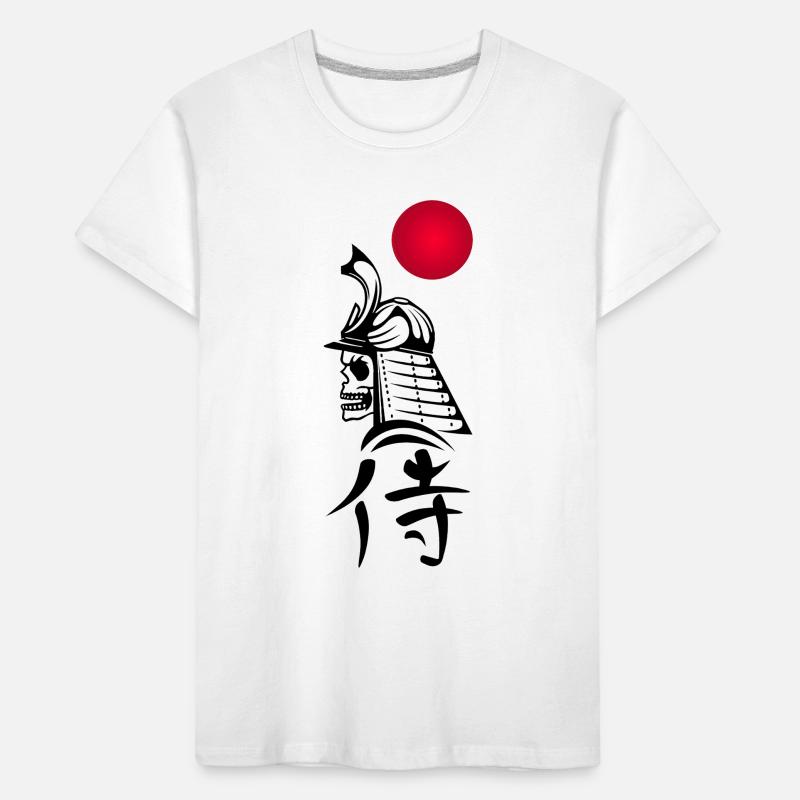 Schwarzer Samurai und Rote Sonne Kinder Premium Bio T-Shirt