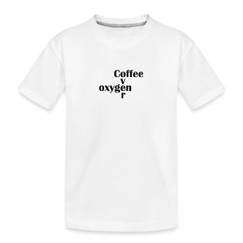 Coffee over oxygen - Kids' Premium Organic T-Shirt - white - Front