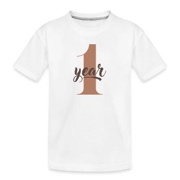 Baby's first year / 1 year old - Kids' Premium Organic T-Shirt - white - Front