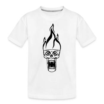mal halloween monstre horreur horreur halloween tête visage - T-shirt bio Premium Enfant - blanc - Devant