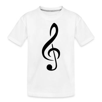 g Violinschlüssel klassische Musikpartitur - Kinder Premium Bio T-Shirt - Weiß - Vorne