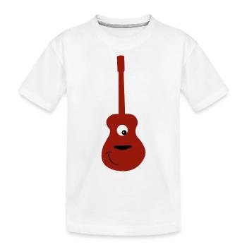 guitare acoustique souriante - T-shirt bio Premium Enfant - blanc - Devant