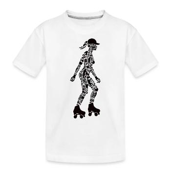Roller Skating Girls Roller Skating Roller Skating - Kids' Premium Organic T-Shirt - white - Front