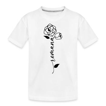 Romana Name Vorname Namensblume - Kinder Premium Bio T-Shirt - Weiß - Vorne