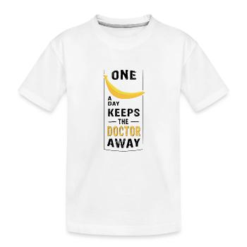 UNE BANANE par jour éloigne le médecin - T-shirt bio Premium Enfant - blanc - Devant