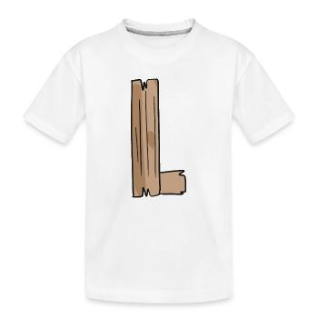 Lettre L Bois Bois Lettre Nom - T-shirt bio Premium Enfant - blanc - Devant