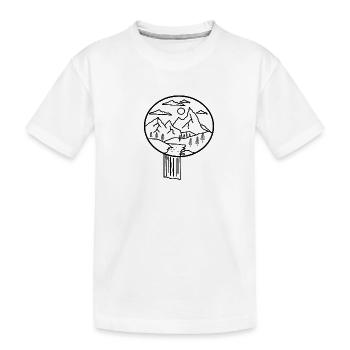 Landschaft mit Bergen,Wolken und Sonne - Kinder Premium Bio T-Shirt - Weiß - Vorne