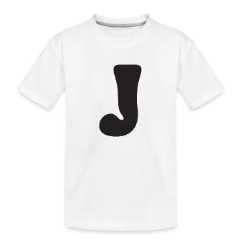 J - Kids' Premium Organic T-Shirt - white - Front