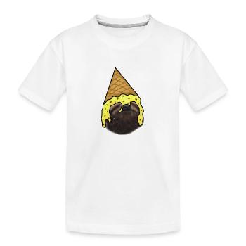 Paresseux avec de la crème glacée comme chapeau - T-shirt bio Premium Enfant - blanc - Devant