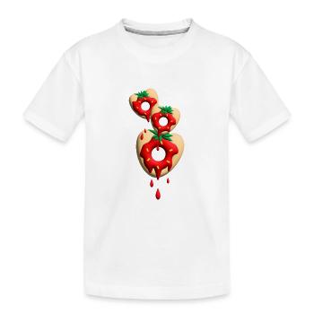 Donuts mit Herz und Erdbeeren. - Kinder Premium Bio T-Shirt - Weiß - Vorne