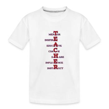 Teacher Inspirational Words Mentor Inspire Educate - Kids' Premium Organic T-Shirt - white - Front