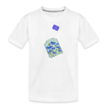 Floral tea - Kids' Premium Organic T-Shirt - white - Front