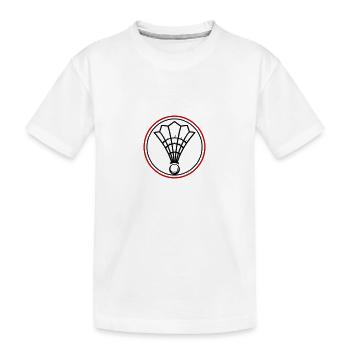 Badminton Symbol Mannschaft - Kinder Premium Bio T-Shirt - Weiß - Vorne