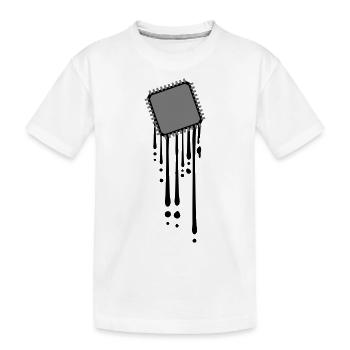 fondre goutte graffiti cpu ordinateur nerd desig - T-shirt bio Premium Enfant - blanc - Devant