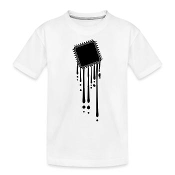 prozessor schmelzen tropfen graffiti cpu computer - Kinder Premium Bio T-Shirt - Weiß - Vorne