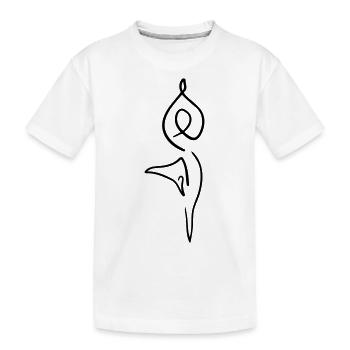 Yoga Line Art - Minimalist - Kids' Premium Organic T-Shirt - white - Front