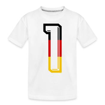 Nummer 1 Deutschland Trikot Zahl 1 Jahr - Kinder Premium Bio T-Shirt - Weiß - Vorne
