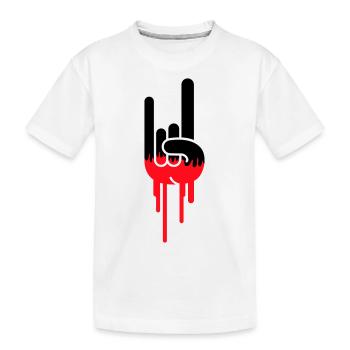 Heavy Metal Hard Rock Graffiti Cornes Geste de la main - T-shirt bio Premium Enfant - blanc - Devant