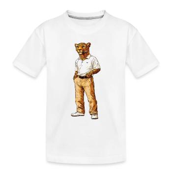 Leopard Fan - Kinder Premium Bio T-Shirt - Weiß - Vorne