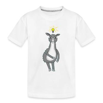 Lama hat eine Idee - Kinder Premium Bio T-Shirt - Weiß - Vorne