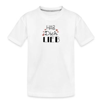 Hab dich lieb - Kinder Premium Bio T-Shirt - Weiß - Vorne