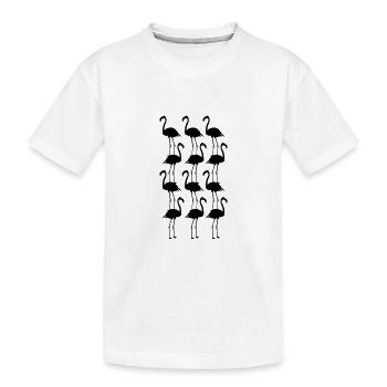 Flamingos Tiere Symbolik - Kinder Premium Bio T-Shirt - Weiß - Vorne