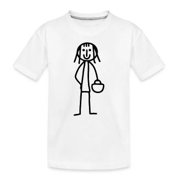 Woman with handbag - Kids' Premium Organic T-Shirt - white - Front