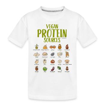 t-shirt de protéines végétalien pour les végétaliens et les végétariens - T-shirt bio Premium Enfant - blanc - Devant