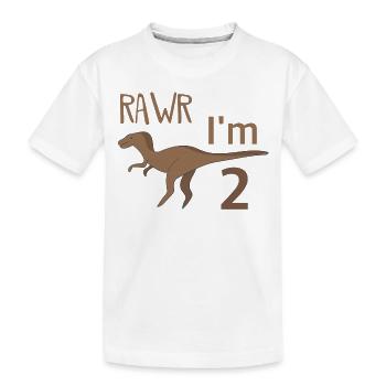 Pour deux gars anniversaire pour les filles Velociraptor - T-shirt bio Premium Enfant - blanc - Devant