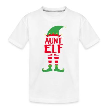 Aunt Tante Elf - Weihnachten Familie Geschenk Xmas - Kinder Premium Bio T-Shirt - Weiß - Vorne