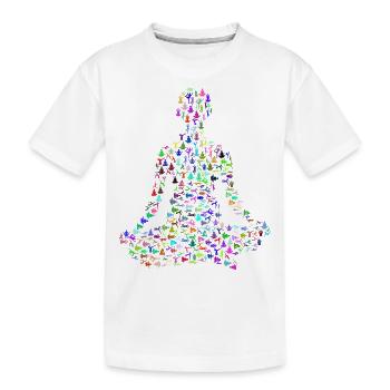 Yoga exercise woman - Kids' Premium Organic T-Shirt - white - Front