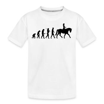 Evolution riding, equestrian gift - Kids' Premium Organic T-Shirt - white - Front