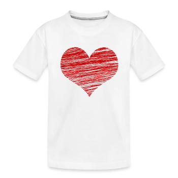 Saint Valentin - coeur romantique - T-shirt bio Premium Enfant - blanc - Devant