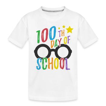 100e jour d'école T pour les enseignants et les étudiants - T-shirt bio Premium Enfant - blanc - Devant