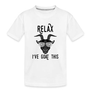 Détendez-vous jeu de mots que j'ai Chèvre Ce - T-shirt bio Premium Enfant - blanc - Devant