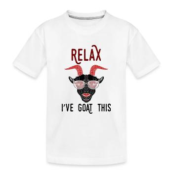 Détendez-vous jeu de mots que j'ai Chèvre Ce - T-shirt bio Premium Enfant - blanc - Devant