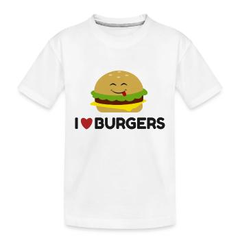 J'aime les hamburgers - T-shirt bio Premium Enfant - blanc - Devant