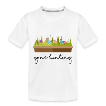 Ostern vorbei Jagd Kinder Outfit - Kinder Premium Bio T-Shirt - Weiß - Vorne