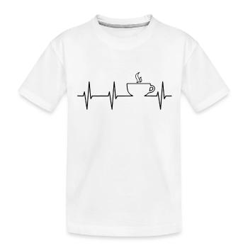 BATTES DE COEUR POUR CAFÉ - T-shirt bio Premium Enfant - blanc - Devant