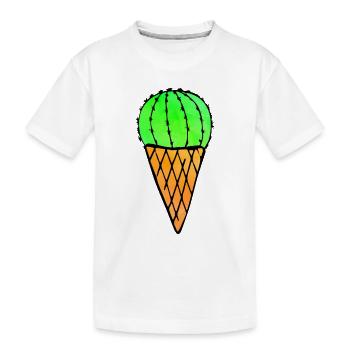 Cactus Ice Cream - Kinder Premium Bio T-Shirt - Weiß - Vorne