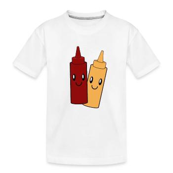 Mayonnaise-ketchup paire conception - T-shirt bio Premium Enfant - blanc - Devant