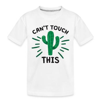 niedlich (Kaktusgraphik) kann dieses T-Shirt nicht berühren - Kinder Premium Bio T-Shirt - Weiß - Vorne